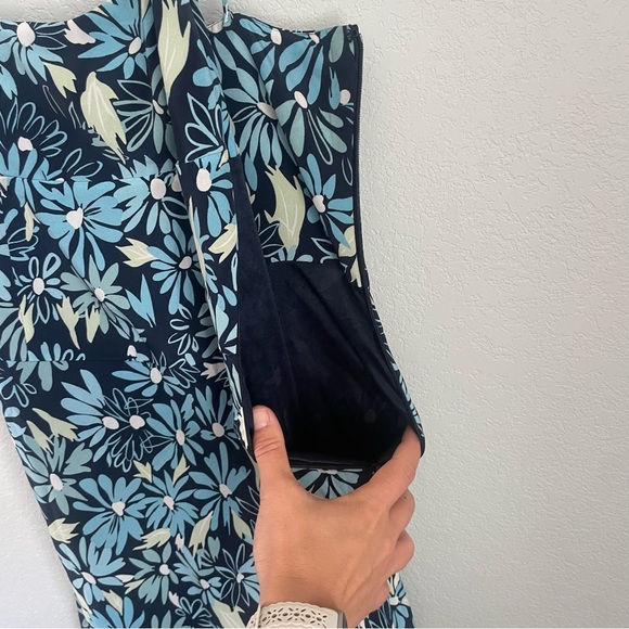 Express Floral Mini Dress Blue Black Spaghetti Strap Y2K Women Size 2 - Picture 5 of 11